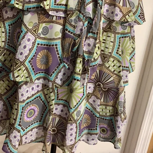 SCARLETT TIERED SLEEVELESS DRESS WITH RETRO PRINT DESIGN Sz 8 - Picture 6 of 6